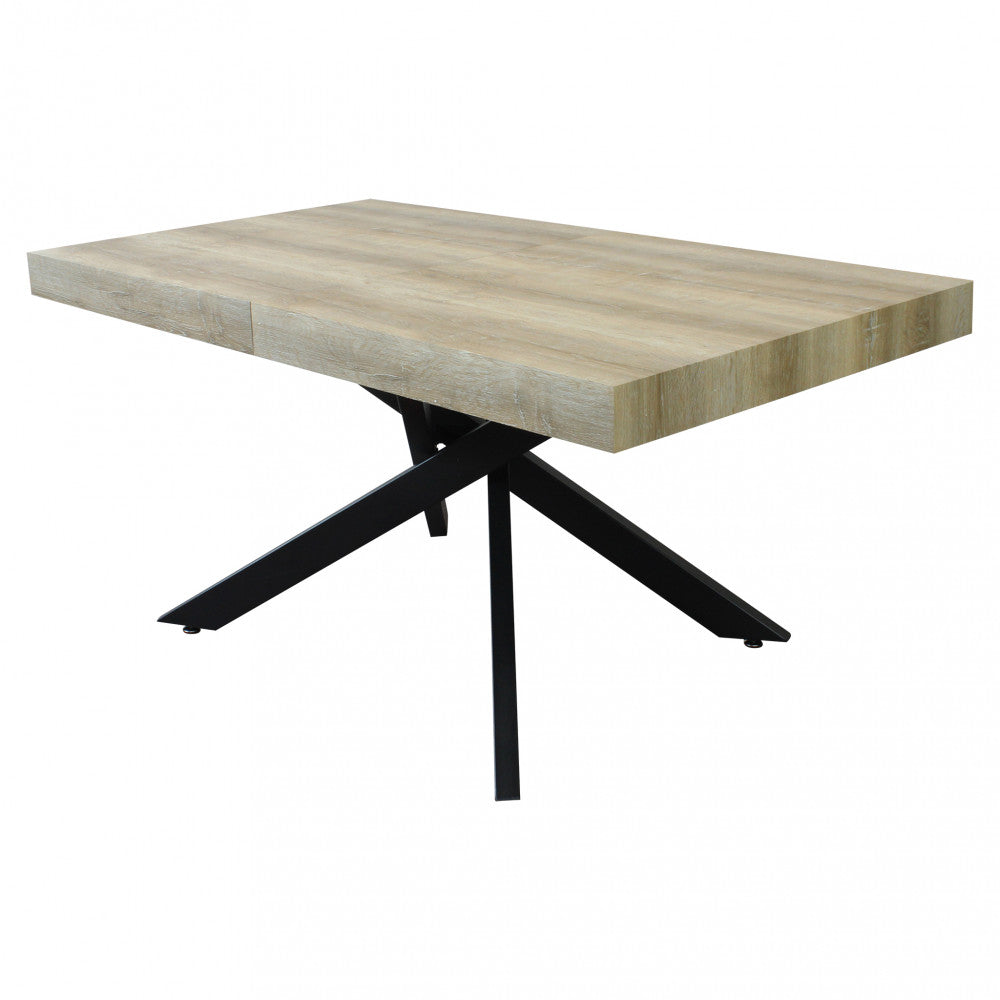 Tavolo allungabile darren naturale nodato struttura nera 160/240 x 90