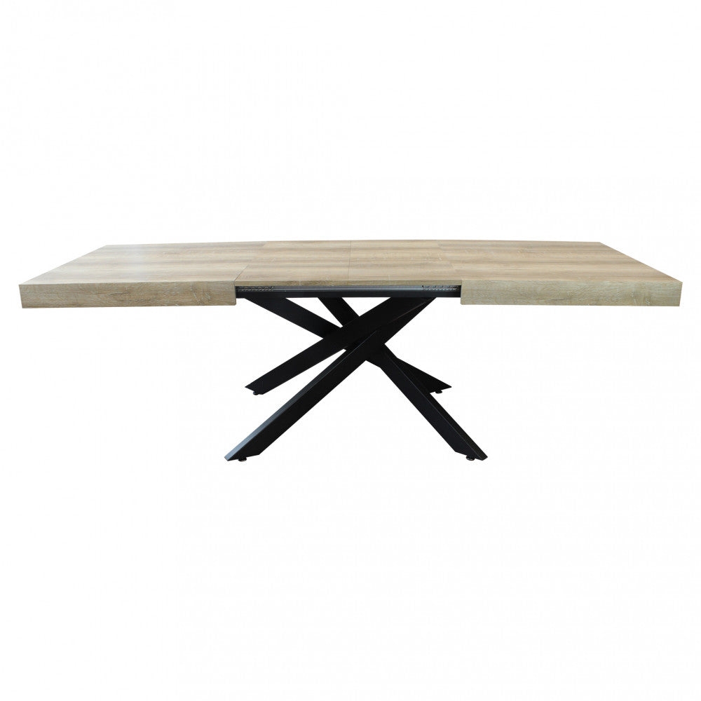 Tavolo allungabile darren naturale nodato struttura nera 160/240 x 90