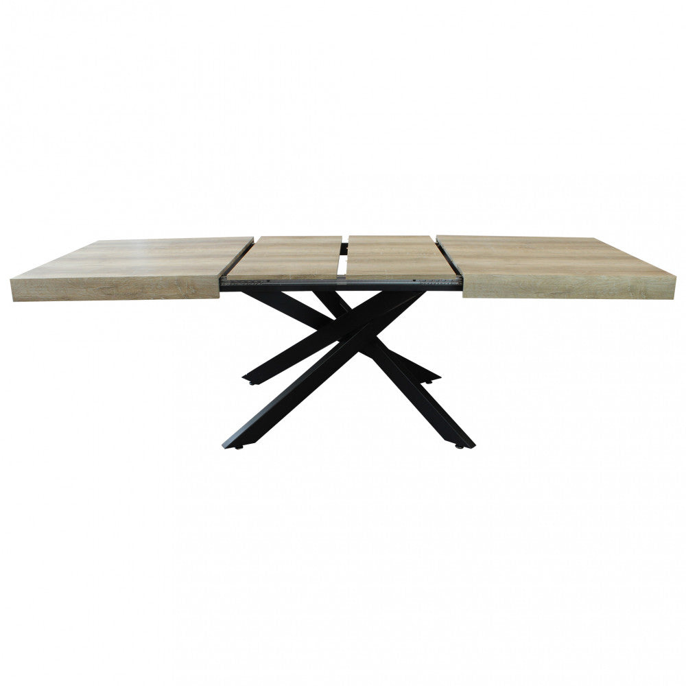 Tavolo allungabile darren naturale nodato struttura nera 160/240 x 90