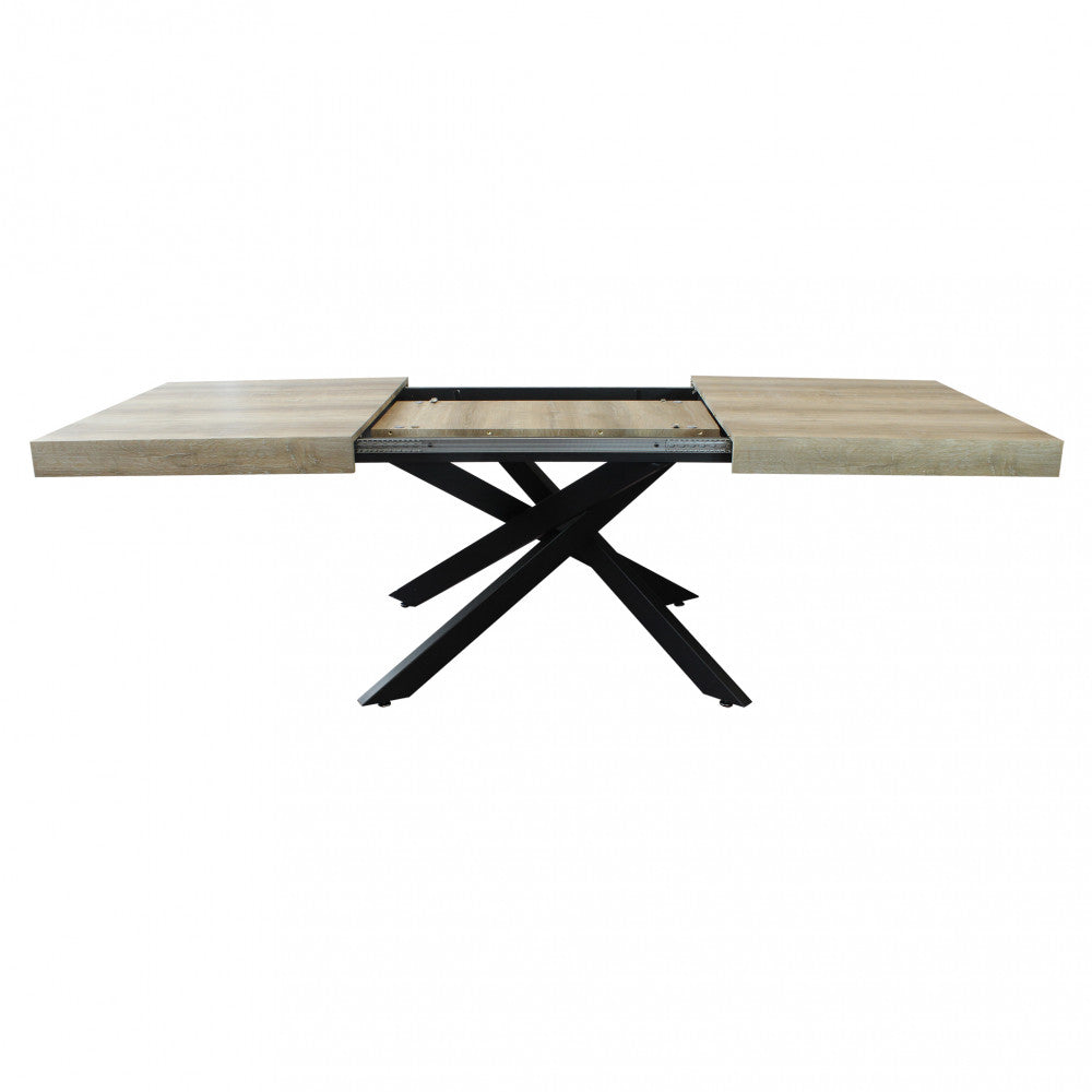 Tavolo allungabile darren naturale nodato struttura nera 160/240 x 90