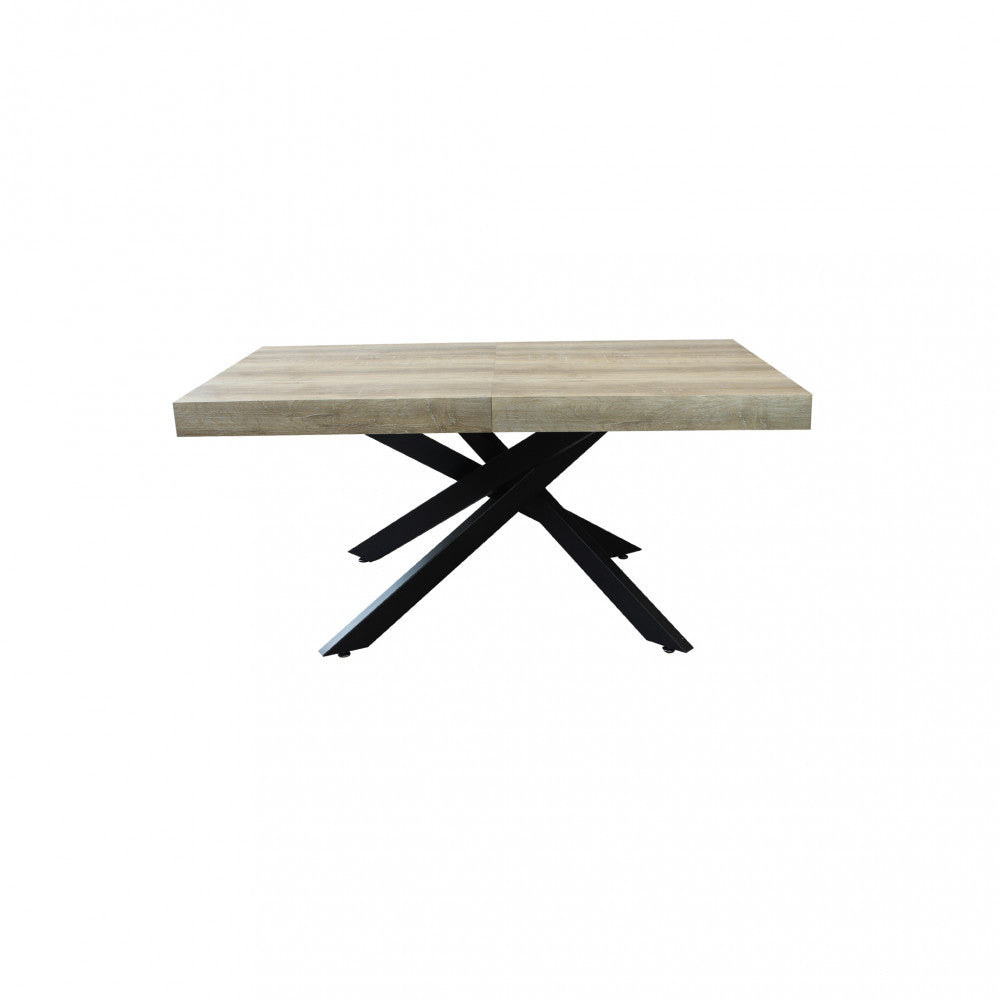 Tavolo allungabile darren naturale nodato struttura nera 160/240 x 90