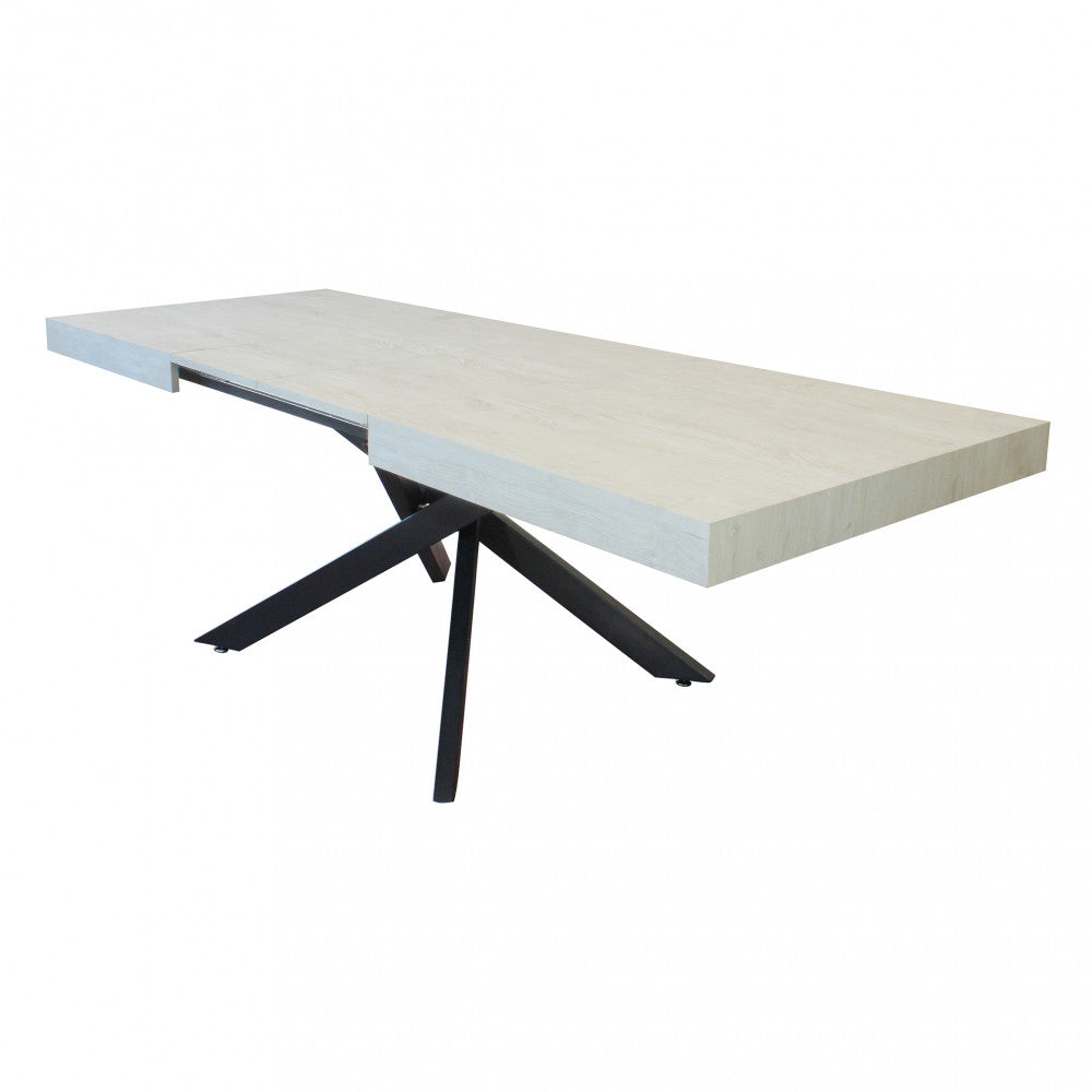 Tavolo allungabile darren bianco effetto legno 160/240 x 90