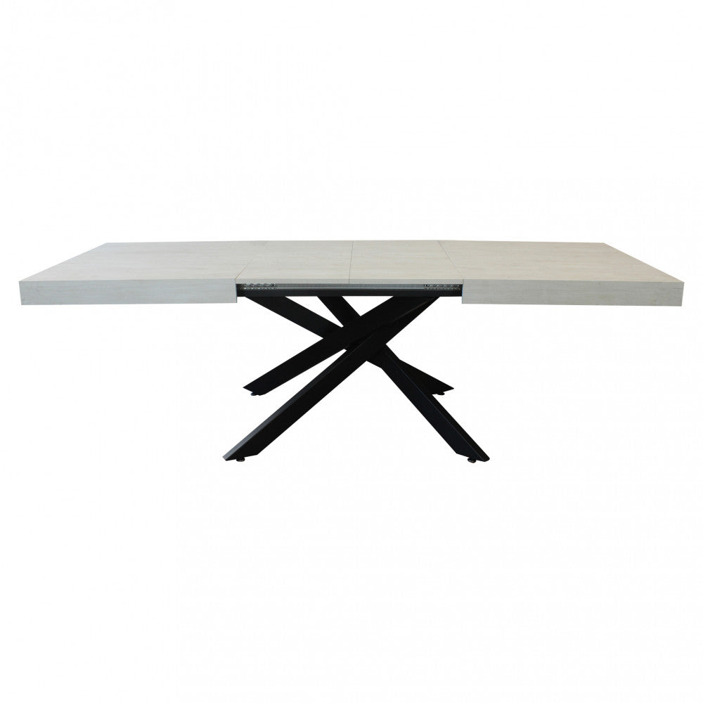 Tavolo allungabile darren bianco effetto legno 160/240 x 90