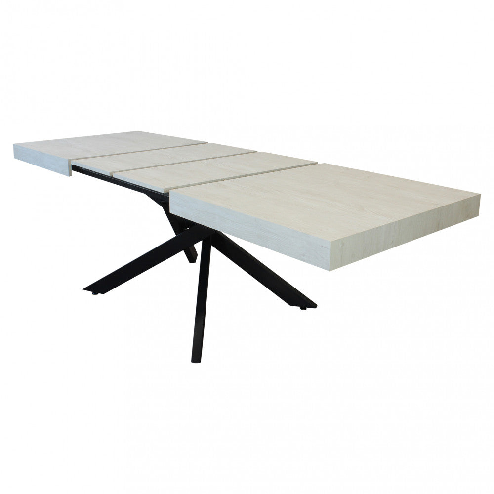 Tavolo allungabile darren bianco effetto legno 160/240 x 90