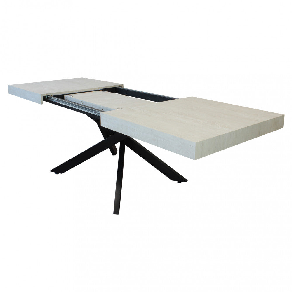 Tavolo allungabile darren bianco effetto legno 160/240 x 90