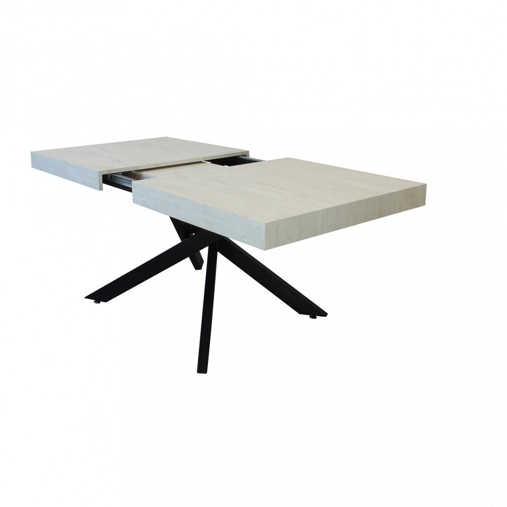 Tavolo allungabile darren bianco effetto legno 160/240 x 90