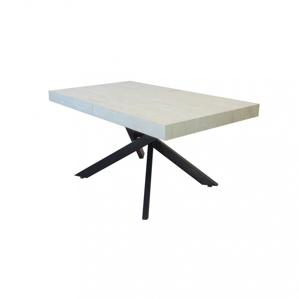 Tavolo allungabile darren bianco effetto legno 160/240 x 90