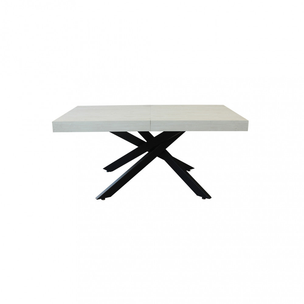 Tavolo allungabile darren bianco effetto legno 160/240 x 90
