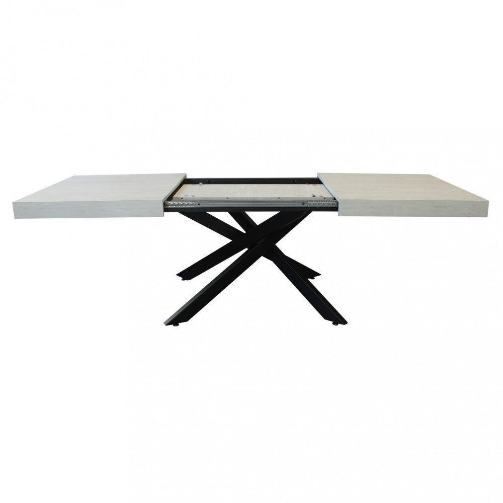Tavolo allungabile darren bianco effetto legno 160/240 x 90