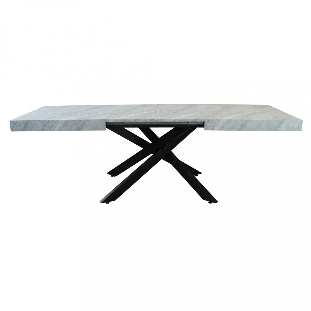 Tavolo allungabile darren grigio effetto pietra 160/240 x 90
