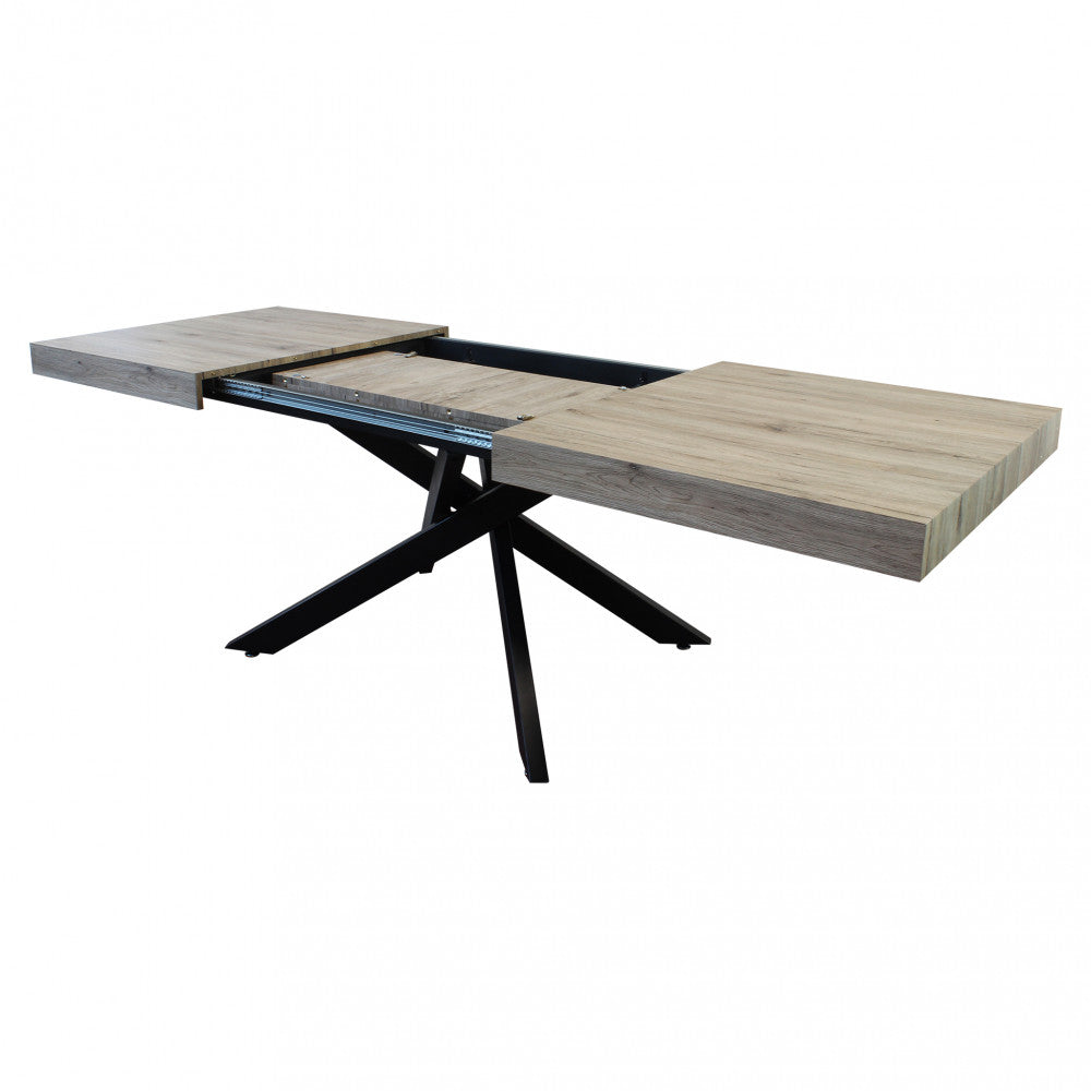 Tavolo allungabile darren naturale con venature struttura nera 160/240 x 90