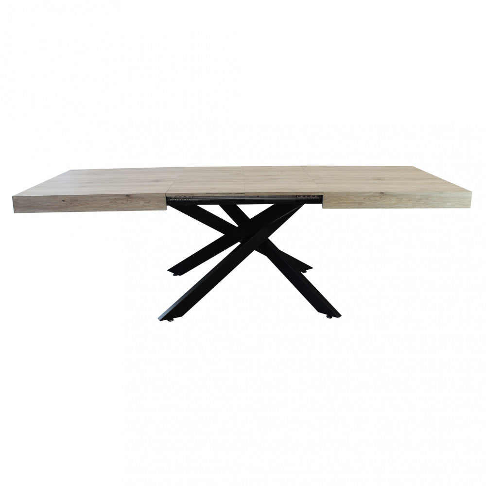 Tavolo allungabile darren naturale con venature struttura nera 160/240 x 90