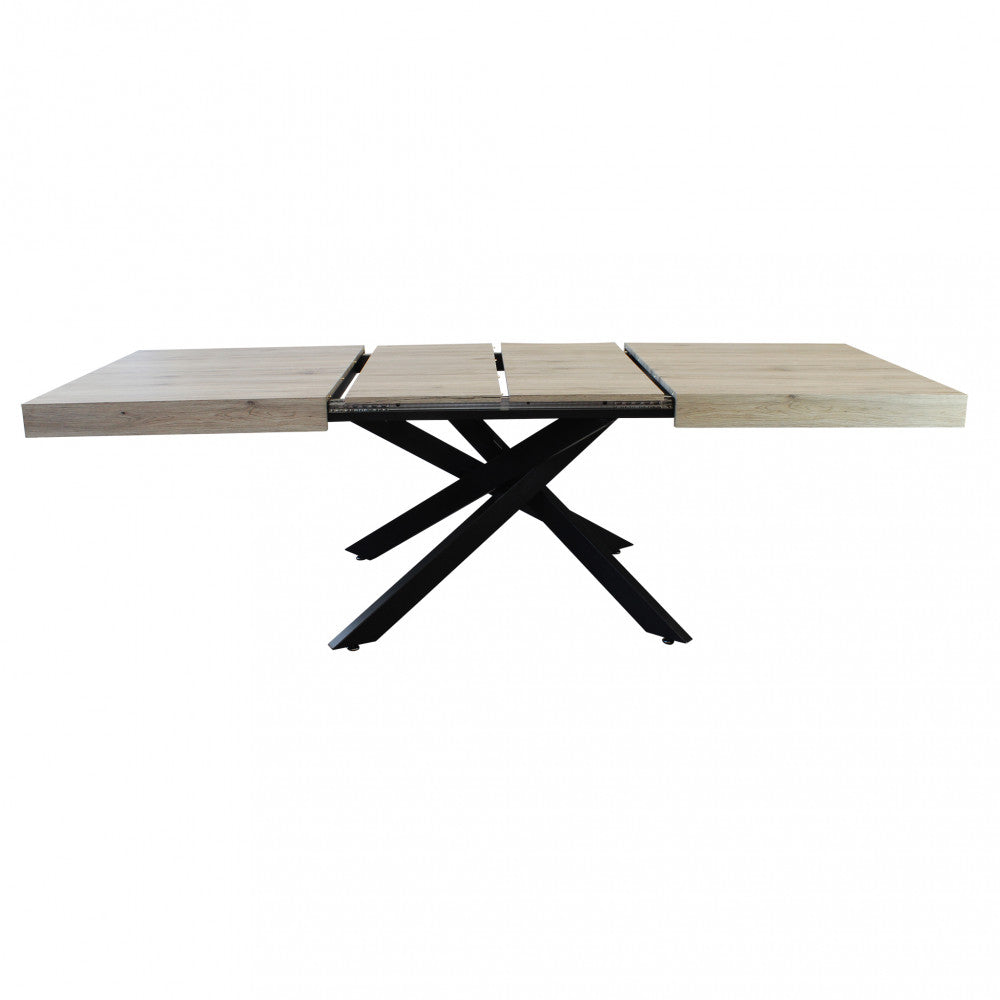 Tavolo allungabile darren naturale con venature struttura nera 160/240 x 90