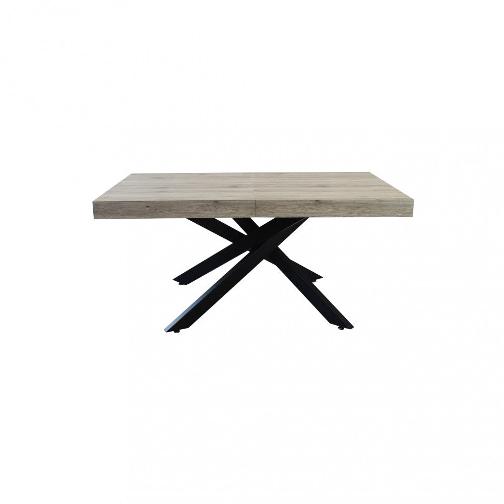 Tavolo allungabile darren naturale con venature struttura nera 160/240 x 90