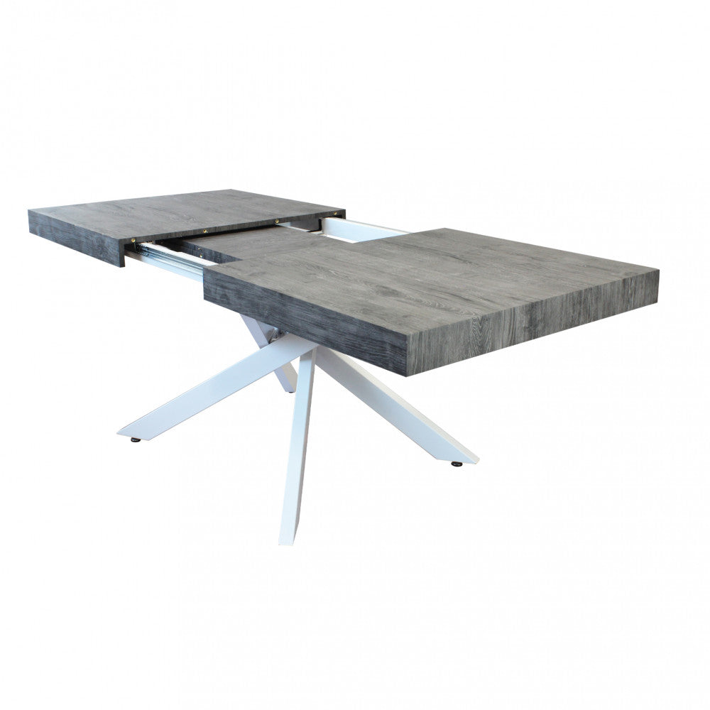 Tavolo allungabile darren antracite effetto legno 160/240 x 90