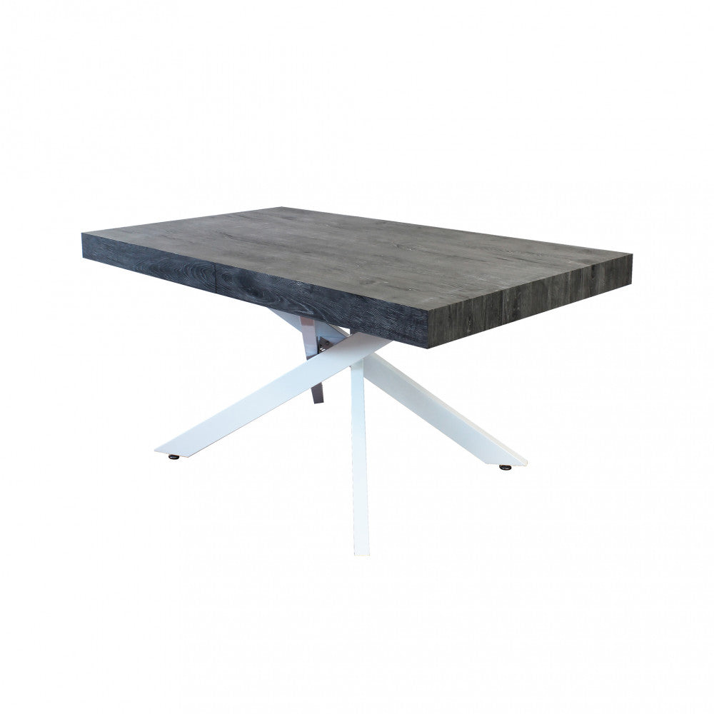 Tavolo allungabile darren antracite effetto legno 160/240 x 90