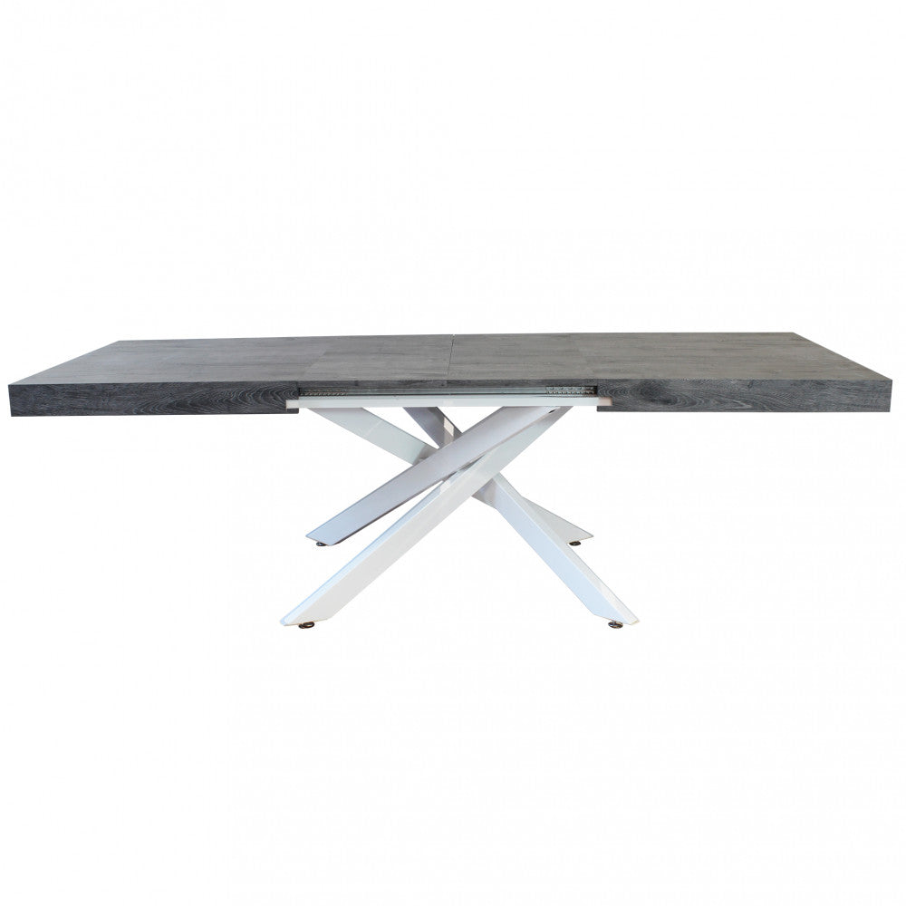 Tavolo allungabile darren antracite effetto legno 160/240 x 90