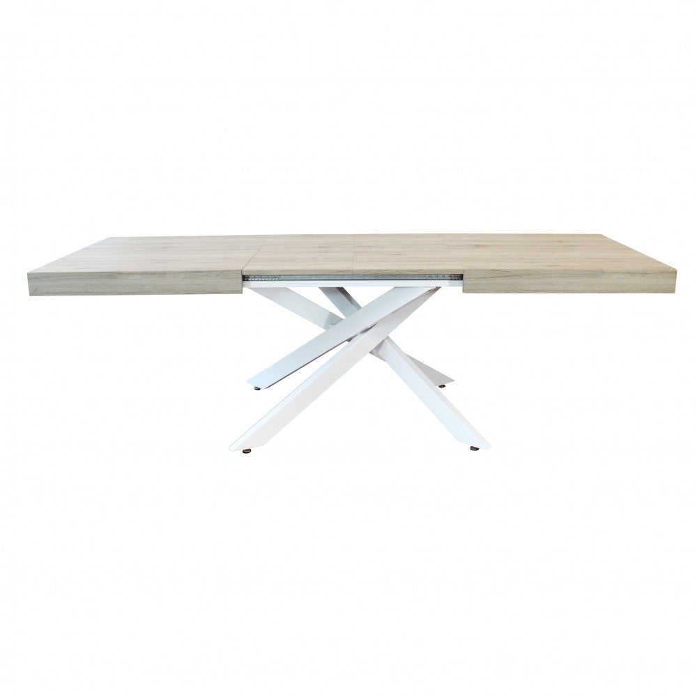 Tavolo allungabile darren naturale con venature struttura bianca 160/240 x 90