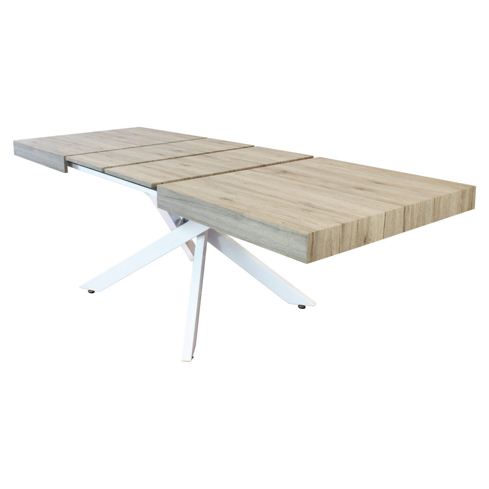 Tavolo allungabile darren naturale con venature struttura bianca 160/240 x 90