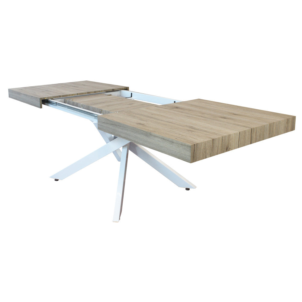 Tavolo allungabile darren naturale con venature struttura bianca 160/240 x 90