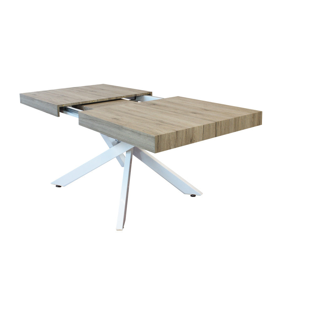 Tavolo allungabile darren naturale con venature struttura bianca 160/240 x 90