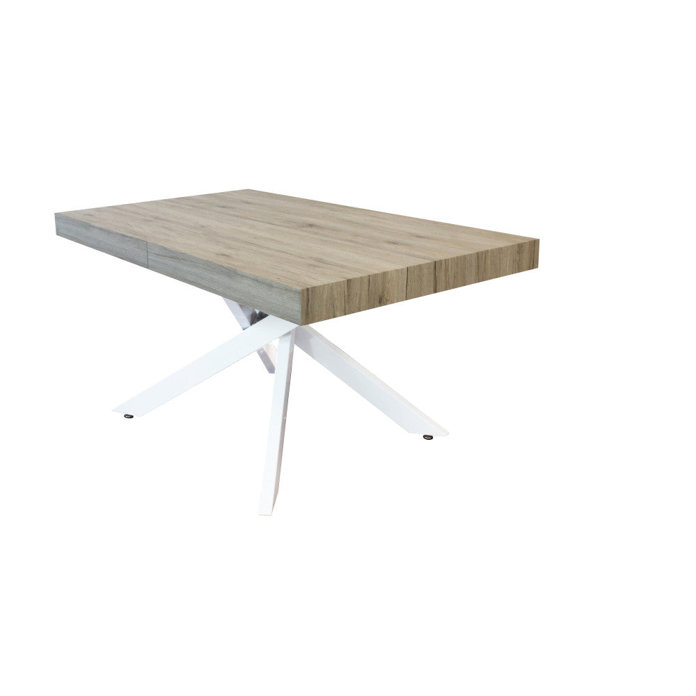 Tavolo allungabile darren naturale con venature struttura bianca 160/240 x 90