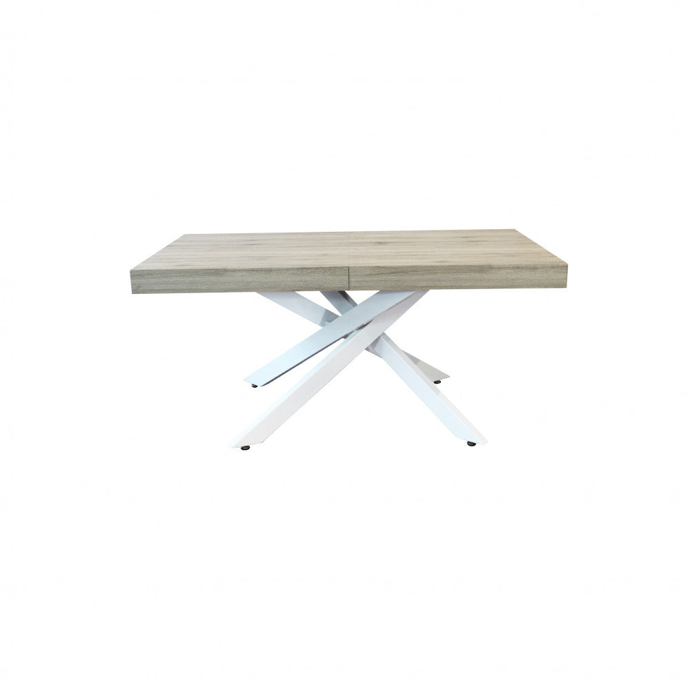 Tavolo allungabile darren naturale con venature struttura bianca 160/240 x 90