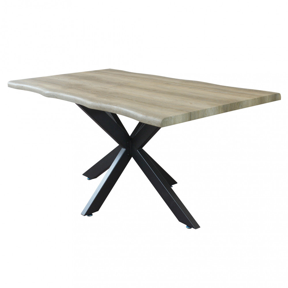 Tavolo floyd naturale nodato struttura nera 160 x 90