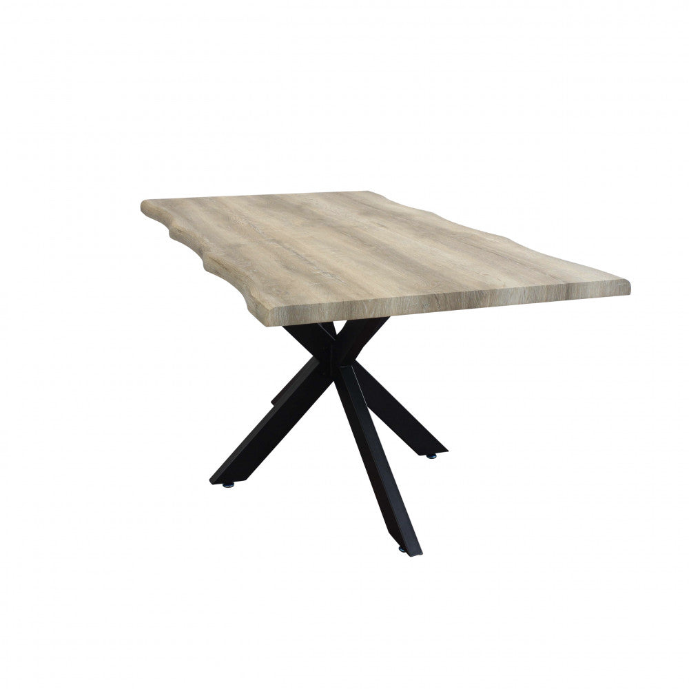 Tavolo floyd naturale nodato struttura nera 160 x 90