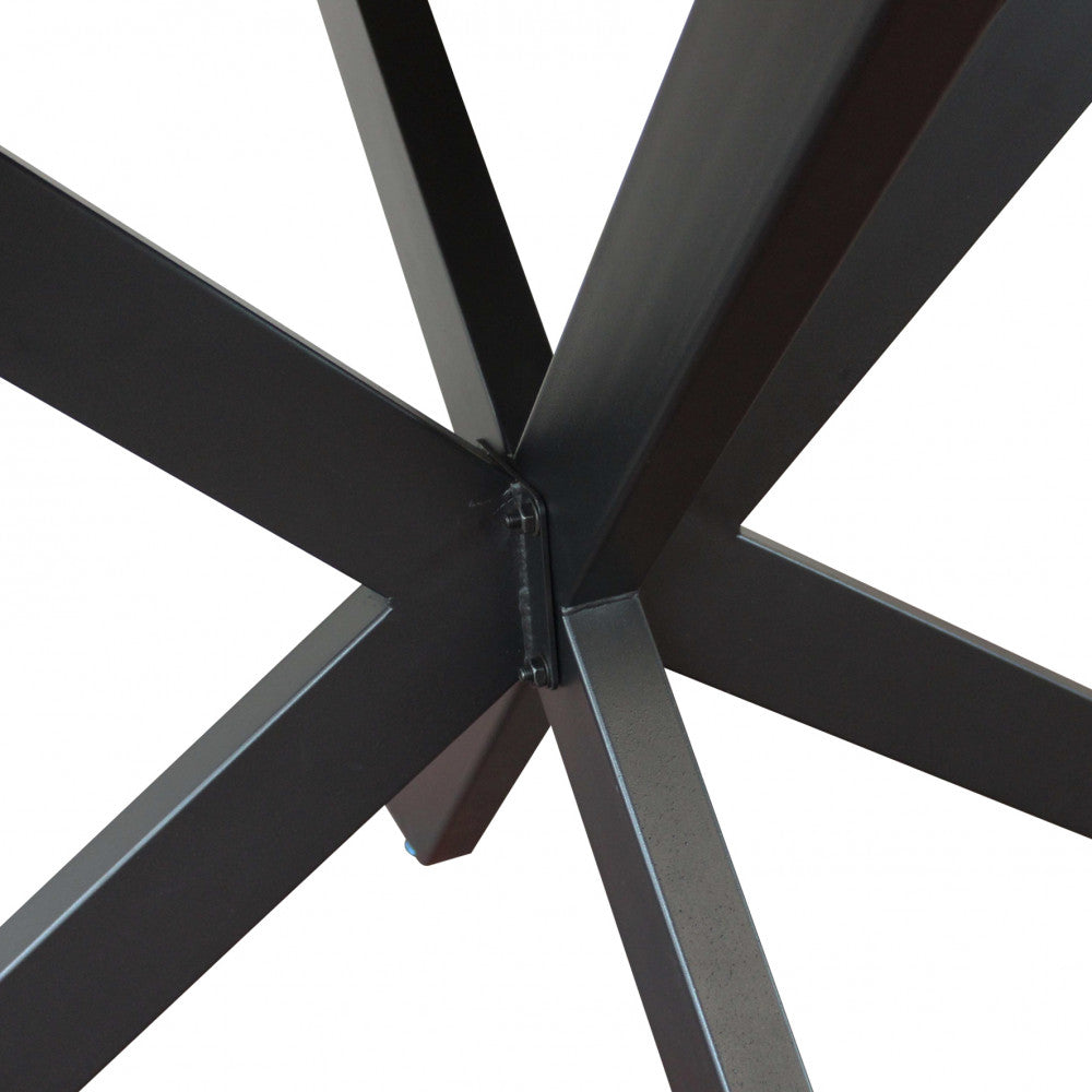 Natural knotted Floyd table with black frame, 160 x 90 cm