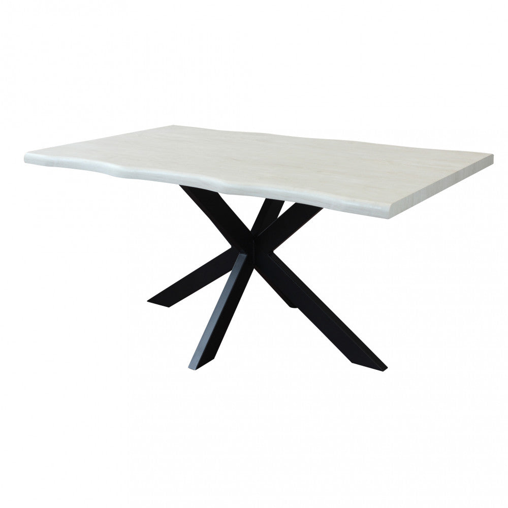 Tavolo floyd bianco effetto legno struttura nera 160 x 90