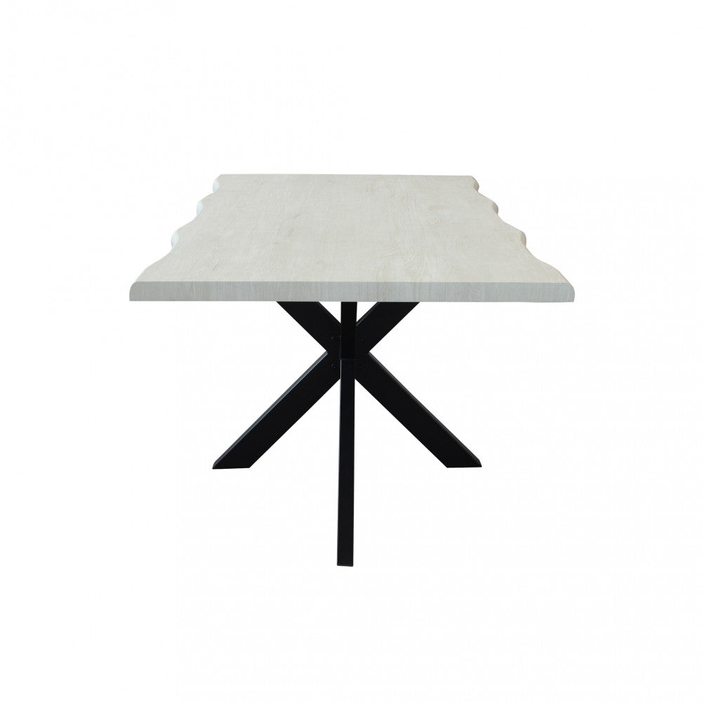 Tavolo floyd bianco effetto legno struttura nera 160 x 90