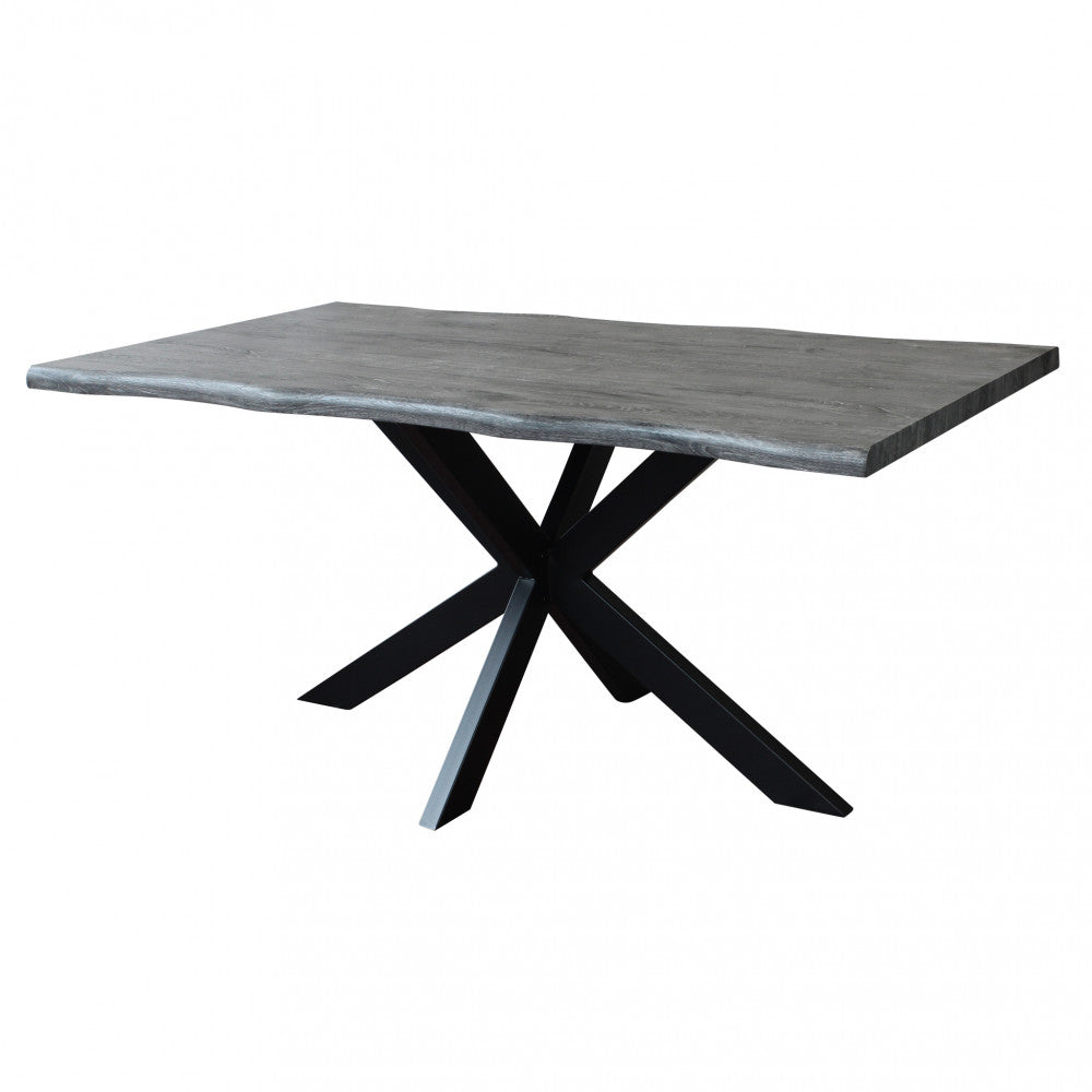 Tavolo floyd antracite effetto legno struttura nera 160 x 90