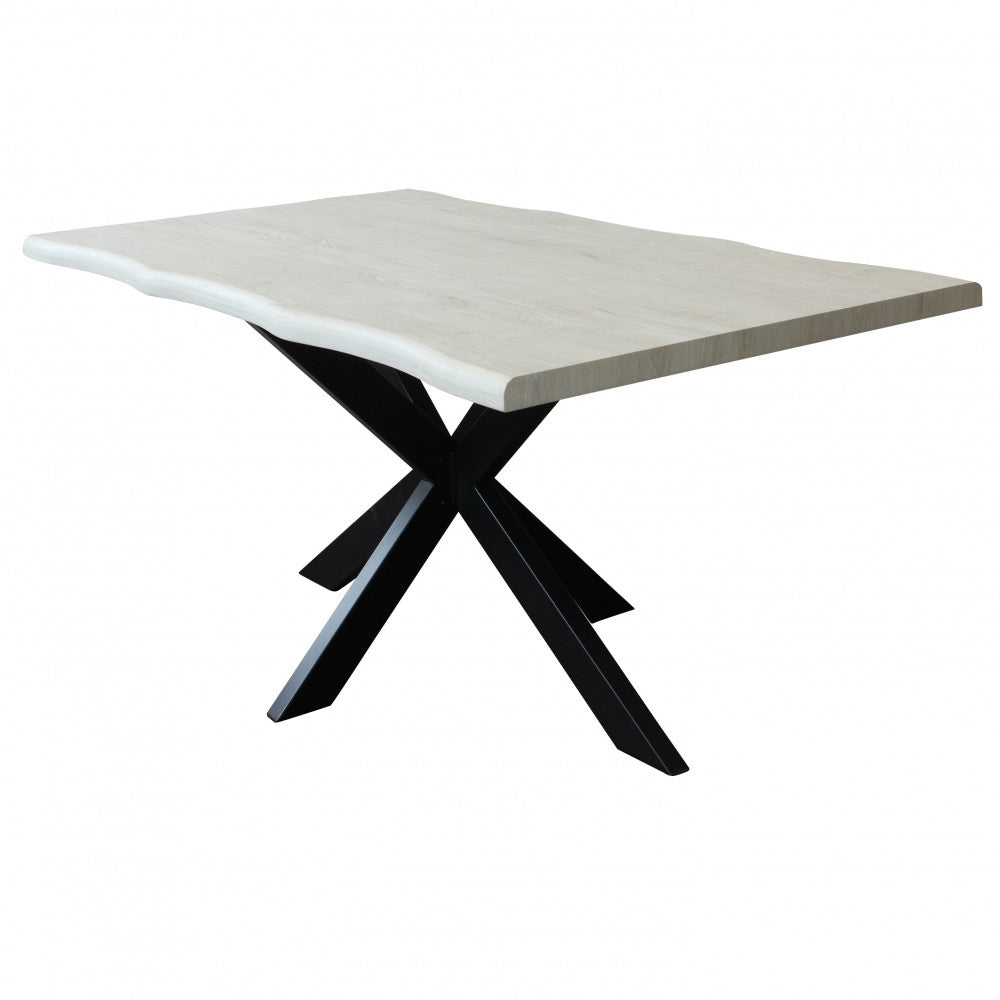 Tavolo floyd grigio effetto pietra struttura nera 160 x 90