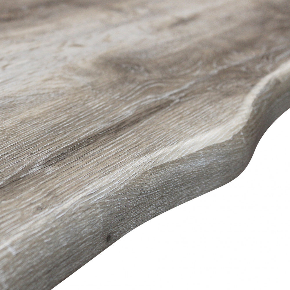 Natural knotted Floyd table with white frame, 160 x 90 cm