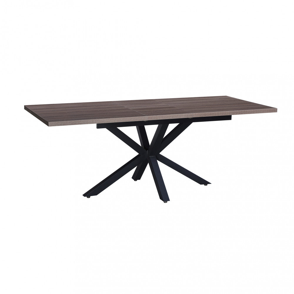 Tavolo allungabile garfield grigio effetto cemento struttura nera 160/200 x 90