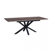 Tavolo allungabile garfield grigio effetto cemento struttura nera 160/200 x 90