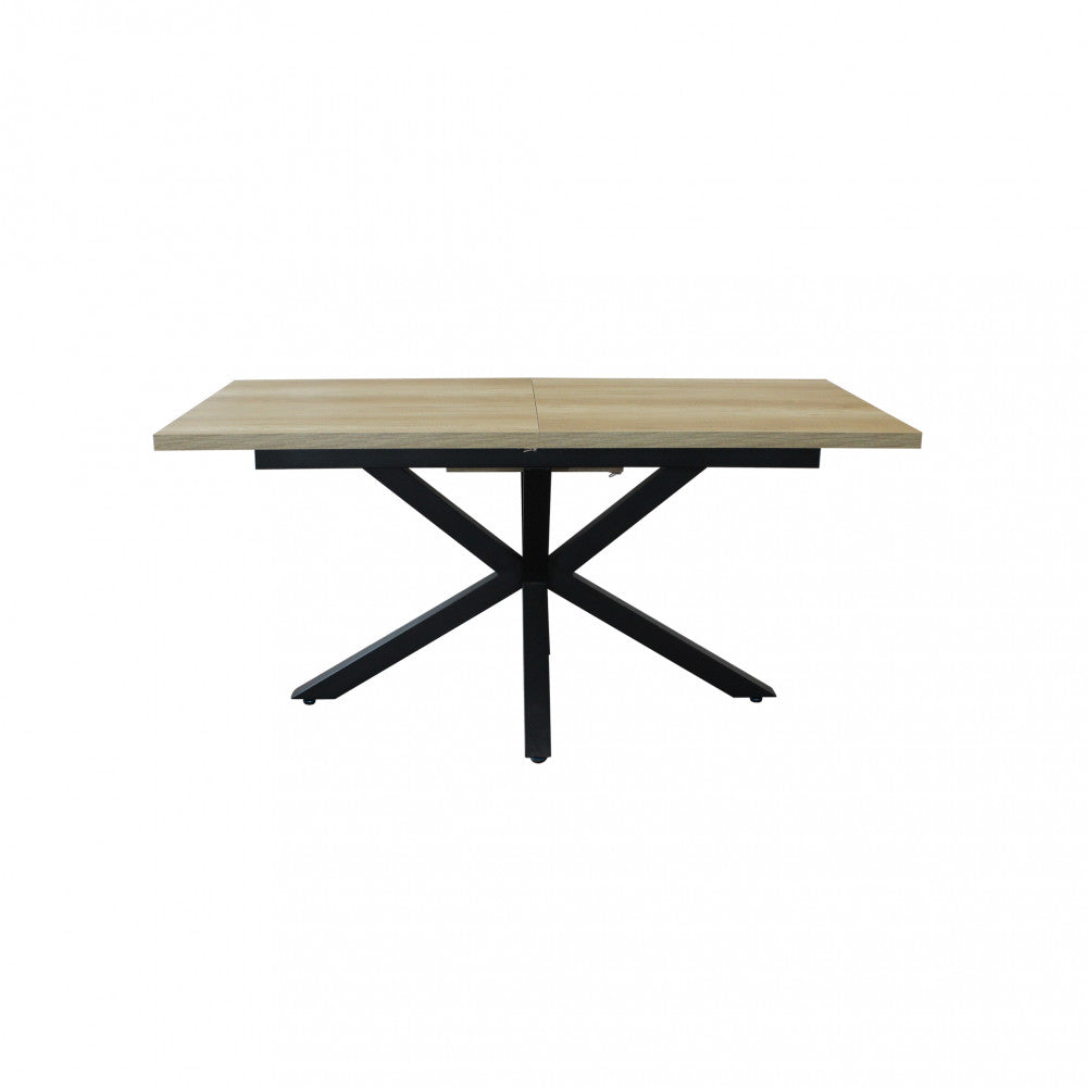 Tavolo allungabile garfield naturale con venature struttura nera 160/200 x 90