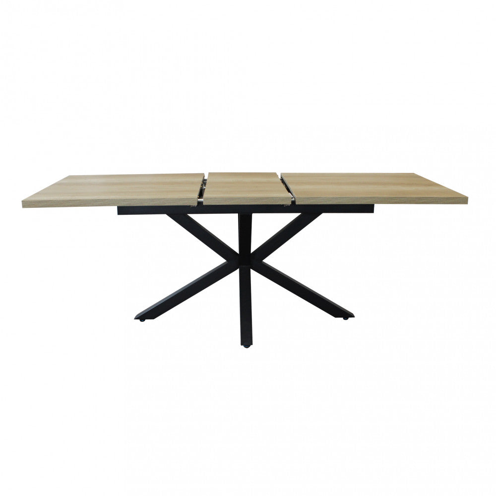 Tavolo allungabile garfield naturale con venature struttura nera 160/200 x 90