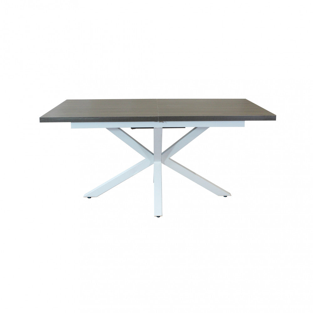 Tavolo allungabile garfield antracite effetto legno struttura bianca 160/200 x 90