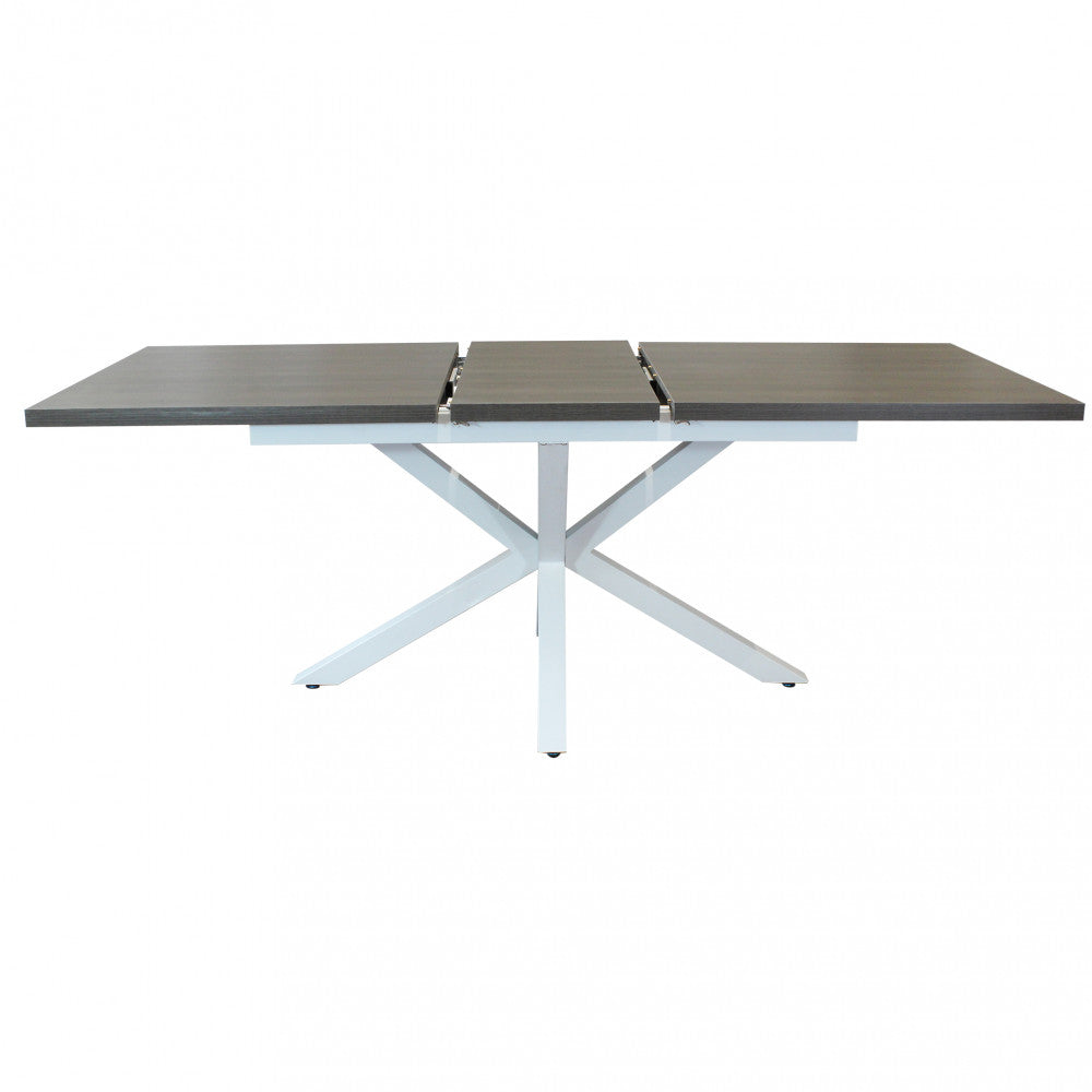 Tavolo allungabile garfield antracite effetto legno struttura bianca 160/200 x 90