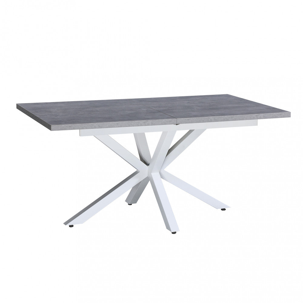 Tavolo allungabile garfield grigio legno struttura bianca 160/200 x 90