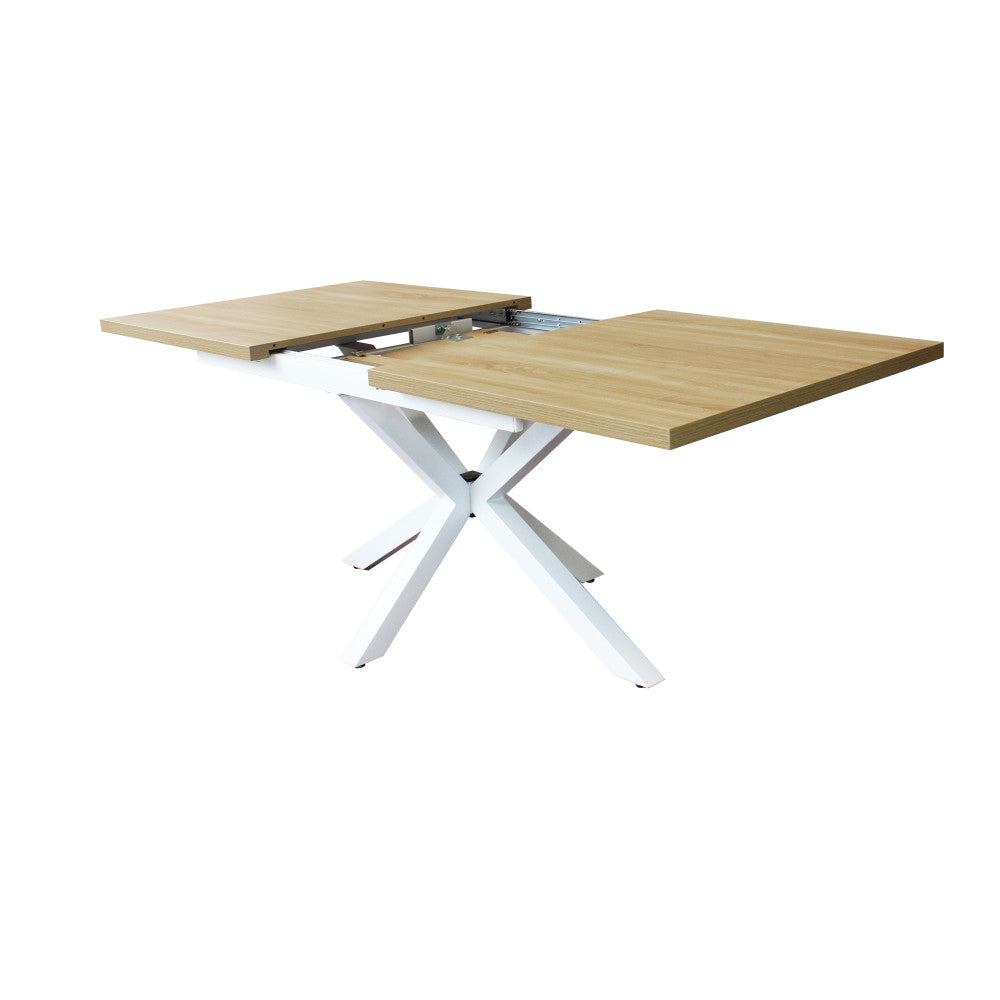 Tavolo allungabile garfield naturale struttura bianca 160/200 x 90