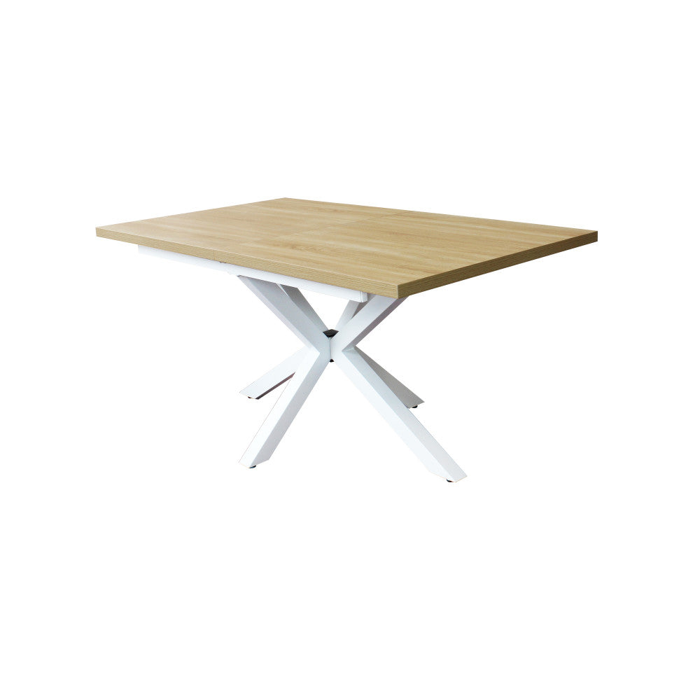 Tavolo allungabile garfield naturale struttura bianca 160/200 x 90