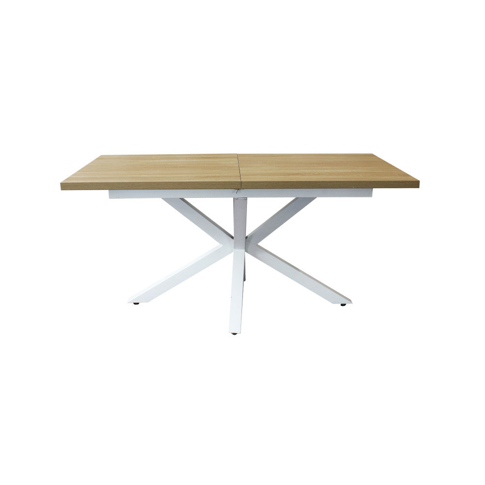 Tavolo allungabile garfield naturale struttura bianca 160/200 x 90