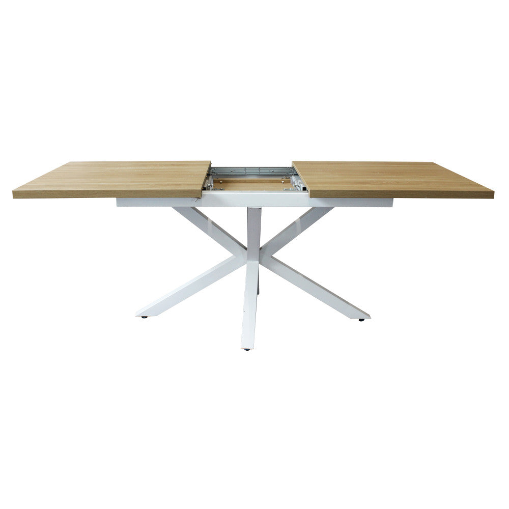 Tavolo allungabile garfield naturale struttura bianca 160/200 x 90