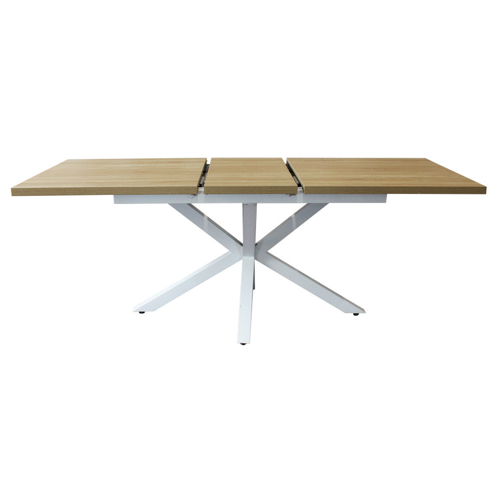 Tavolo allungabile garfield naturale struttura bianca 160/200 x 90