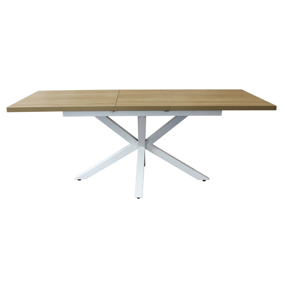 Tavolo allungabile garfield naturale struttura bianca 160/200 x 90