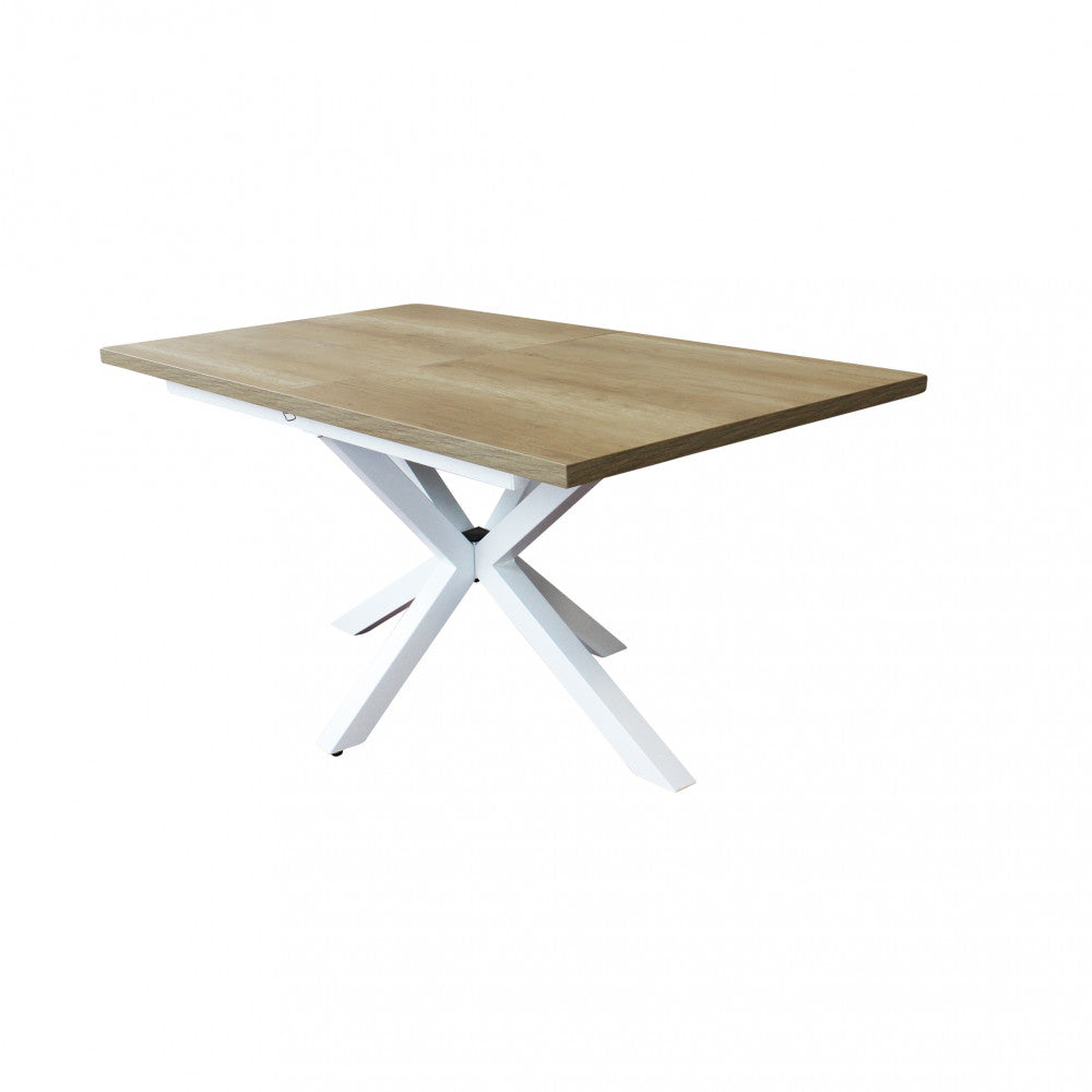 Tavolo allungabile garfield naturale con venature struttura bianca 160/200 x 90