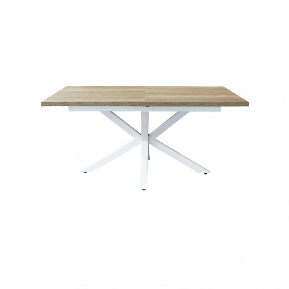 Tavolo allungabile garfield naturale con venature struttura bianca 160/200 x 90